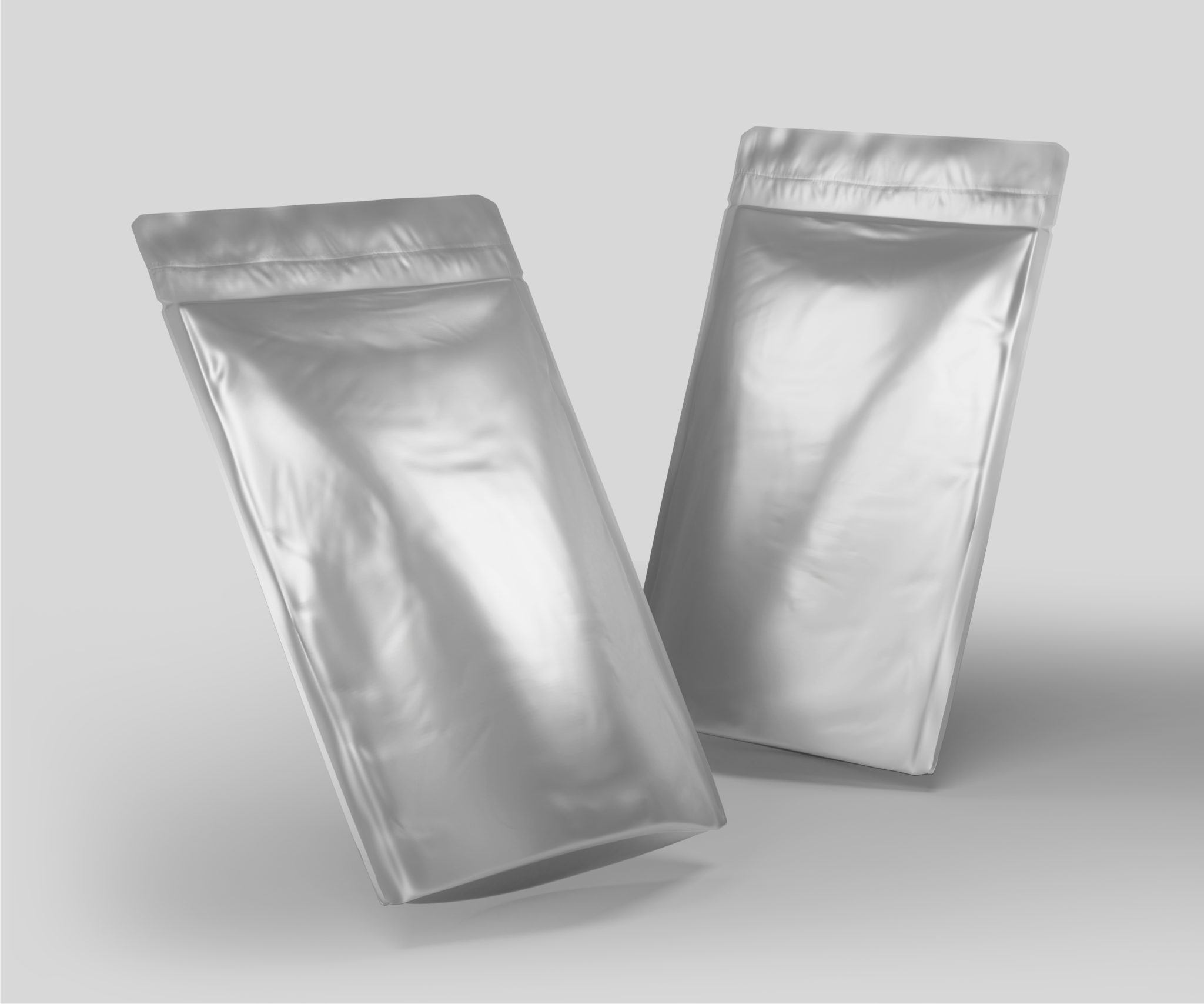 Blank,Foil,Plastic,Pouch,Coffee,Bag,,3d,Rendering,Isolated,On